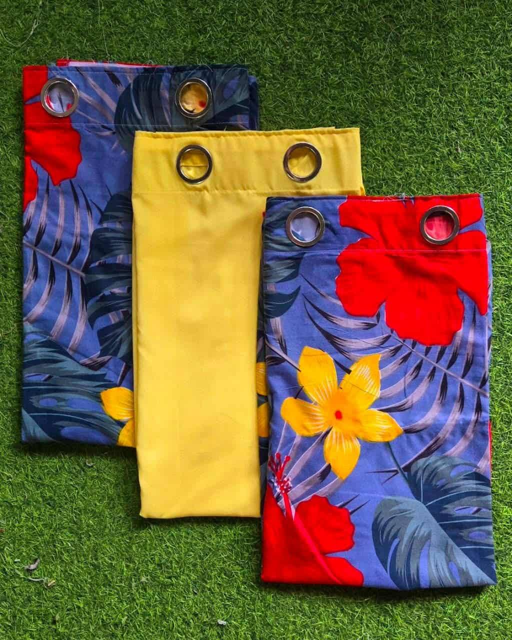 Flower Yellow 3in1 Curtain