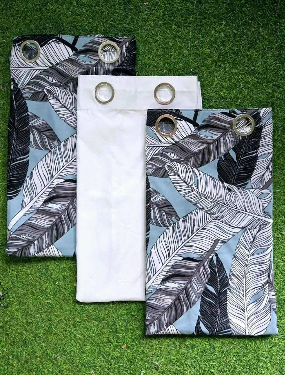 Leaves Blue 3in1 Curtain