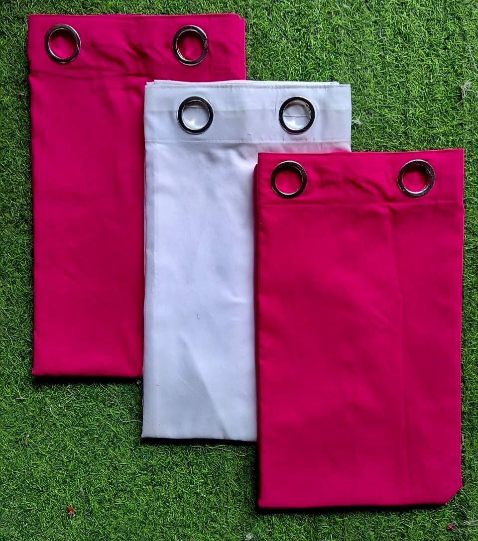 Plain Pink 3in1 Curtain