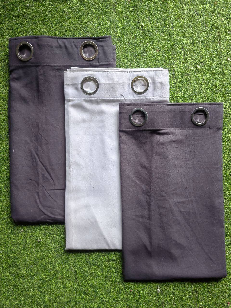 Plain Gray 3in1 Curtain