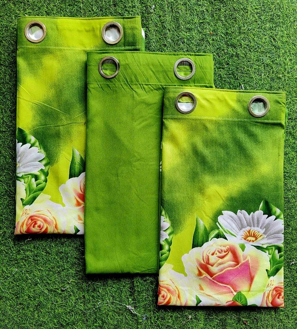 Flower LightGreen 3in1 Curtain