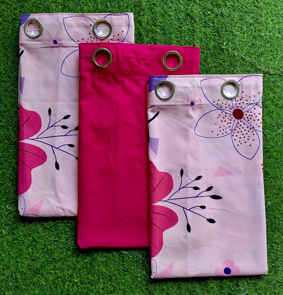 Flower Hot Pink 3in1 Curtain