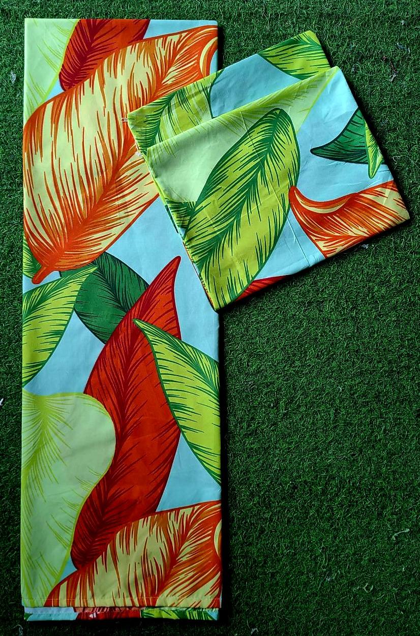 Leaves Colorful 1 Large kumot + 2 Large Zipper Pillowcase