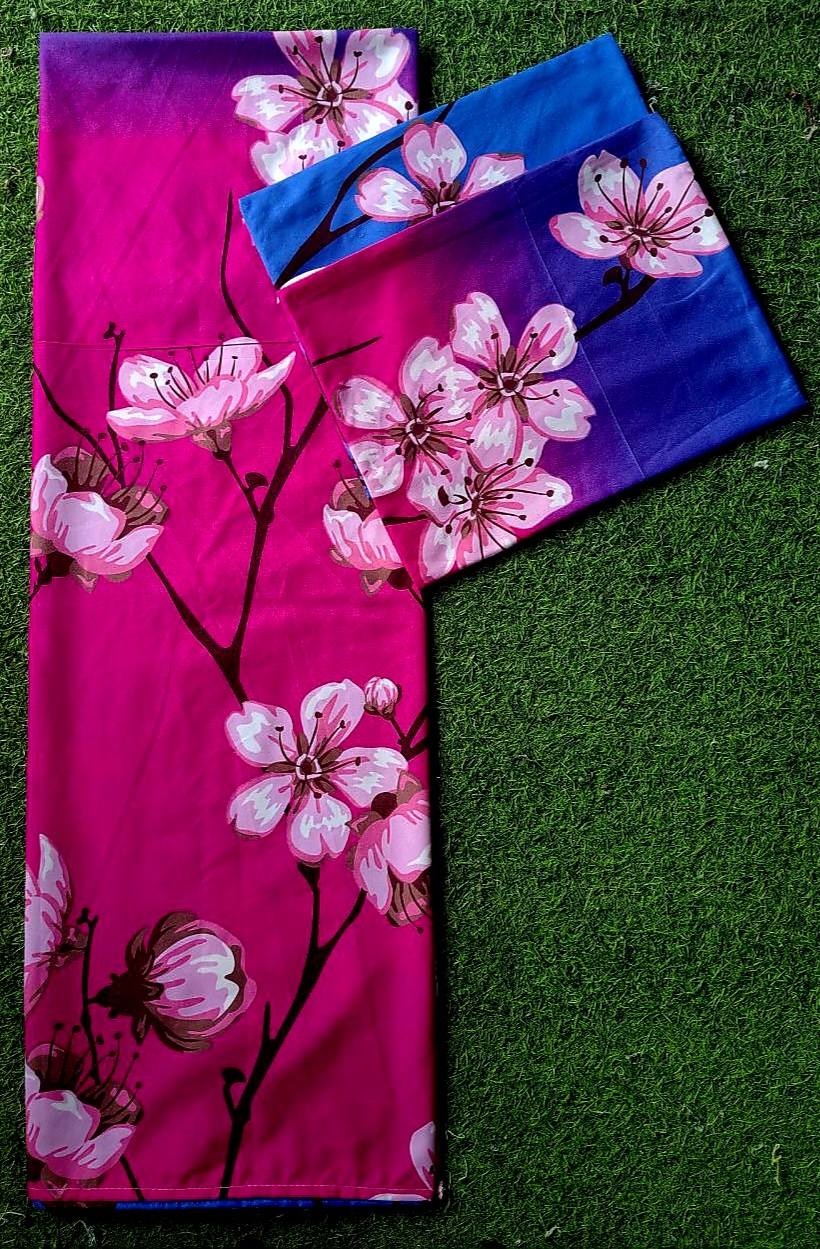 Pink Flower 1 Large kumot + 2 Large Zipper Pillowcase